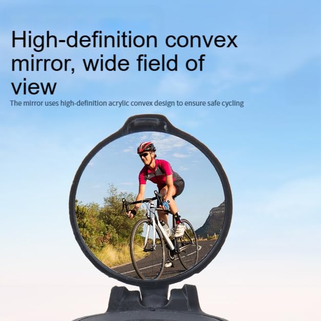 Specchietto convesso, leggero, in acrilico, per manubrio di mountain bike, sicurezza