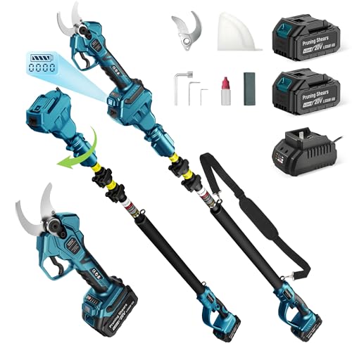 OFISPEED 2-in-1 Electric Pruning Shears Cordless, 1.6' Cutting Diameter, Pole Pruner with 12.8Ft...
