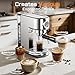 atatix Espresso Machine Upgrade, 20 Bar Compact Espresso Coffee Machine with Milk Frother, Stainless Steel Coffee Maker with 44oz Removable Water Tank & Fast Heat System for Cappuccino, Latte