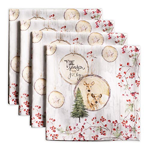 Maison d 'Hermine Mountain Life 100% Baumwolle Weiches und bequemes 4er-Set Servietten für Familienessen | Hochzeiten | Cocktail | Küche | Startseite | Erntedankfest / Weihnachten (45 cm x 45 cm) Cover