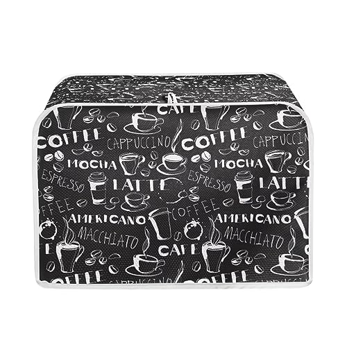 JSLXYYBQ Black Coffee Print Kitchen Toaster Cover Appliance Bread Maker Cover Toaster Oven Dust Cover for Protect Bread Machine