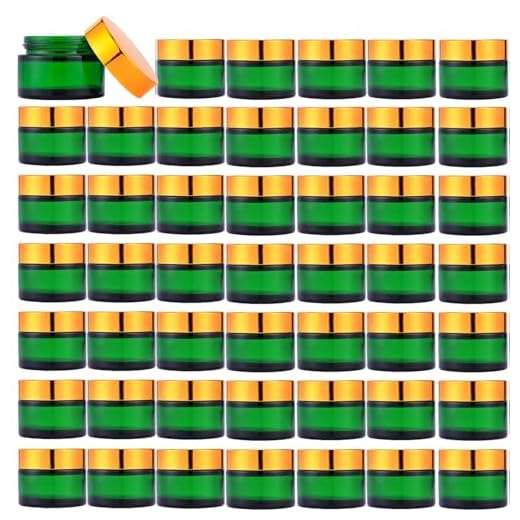 Travel-Sized Glass Jars with Black Lids