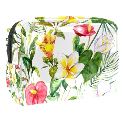 Trousse de maquillage voyage fleurs aquarelles et toilette pour dame
