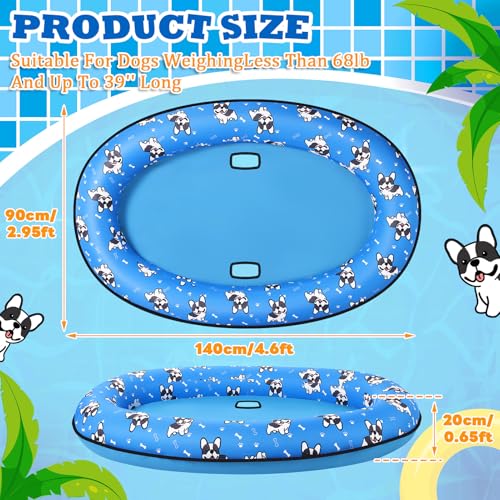 140 x 89 cm Hunde-Pool-Schwimmer, Hundeschwimmer für Pool, Poolflöße für Hunde, aufblasbares Hundefloß für Pool für kleine, mittelgroße und große Hunde, Poolschwimmer für See, Fluss, Pool, kratzfest