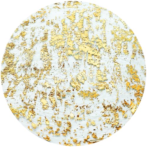 Premium Tischset Set, 12 Stück Runde Tischsets Gold, Doppelseitigen...