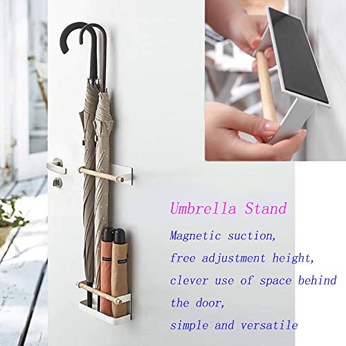 Wanlian Umbrella Stand Rack Umbrella Holder,Wrought Iron Wall Mounted Rack Magnet Adsorption Umbrella Stand Space Saving Organizer Long And Short Umbrella Rack For Hallway Home Office,White #TOP2