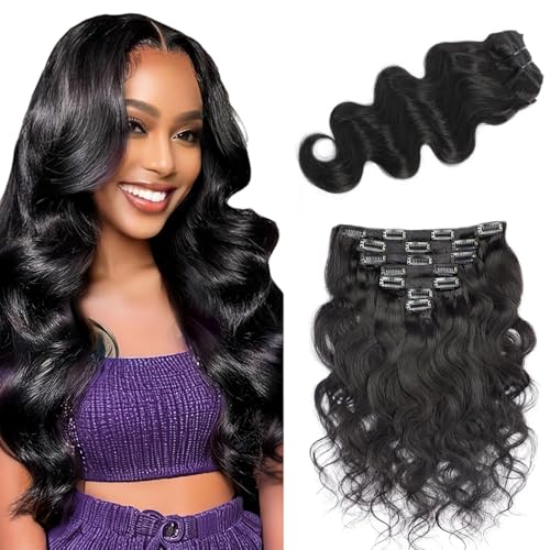 Body Wave #1B Clip in Hair Extensions