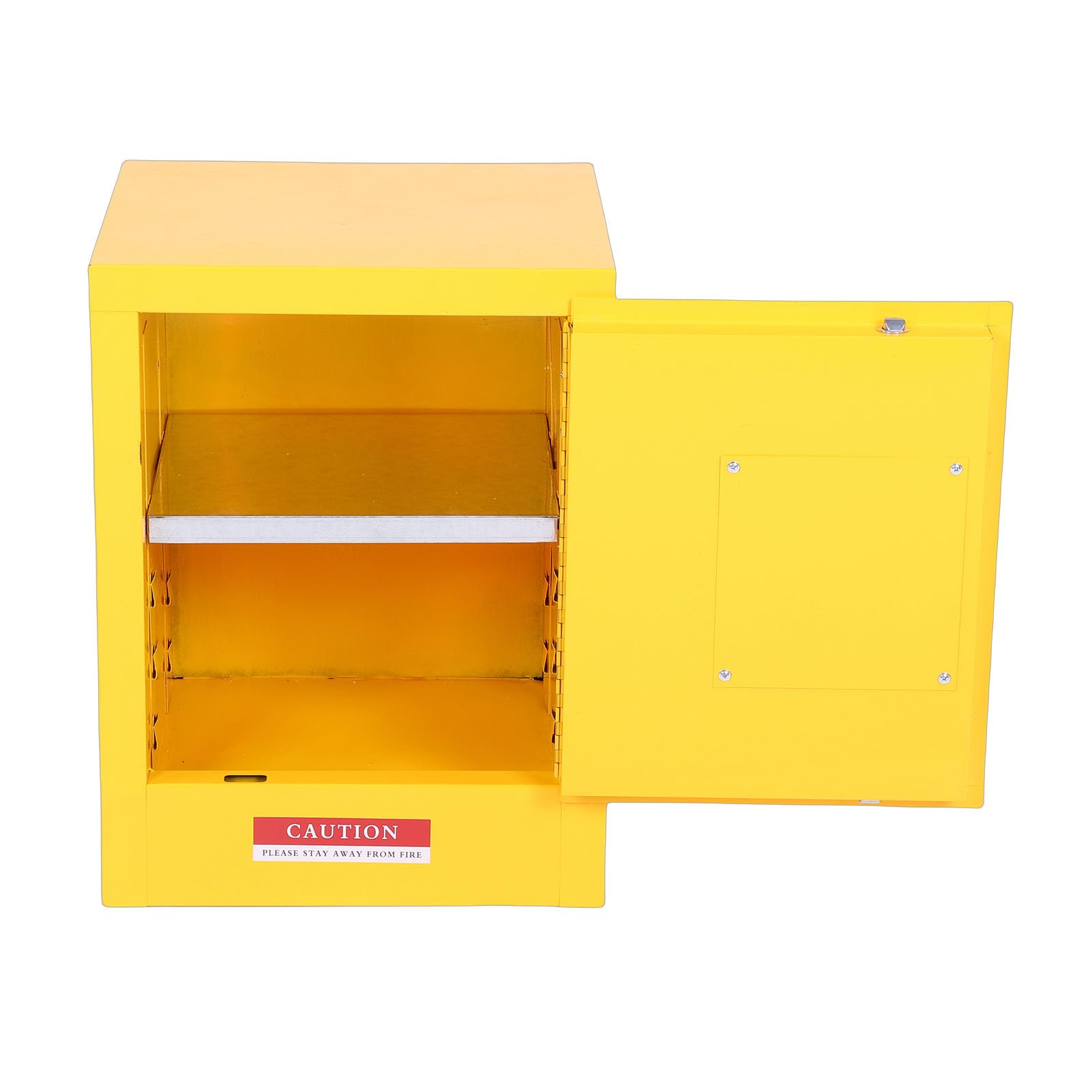 SIXRUN Gabinete de Almacenamiento Inflamable Gabinete de Seguridad de Acero 22 X 16,9 X 16,9 Pulgadas Bandeja de Fugas de Cuerpo Completamente Soldada con Ventilación de Bloqueo para Taller