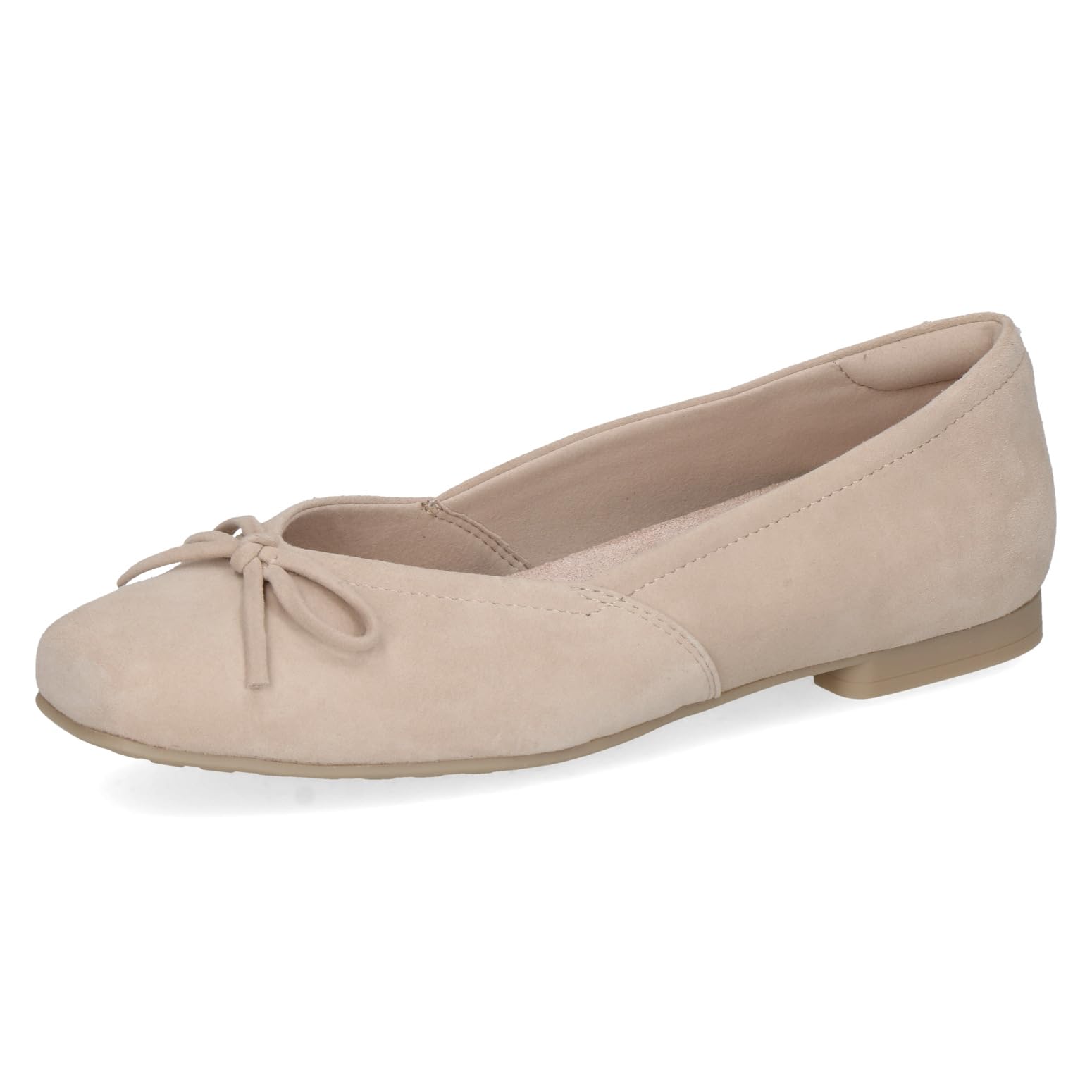 CAPRICE Women's Ballet Flats in Leather, Beige (Beige Suede), 4 UK