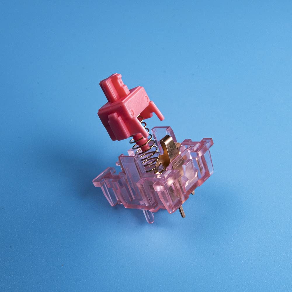 DucKey Interruttore KTT Rosa/Fragola, Switch Lineare Rosa Trasparente A 3 Pin 43g/45g per Tastiera da Gioco Meccanica Personalizzata (Axis Body : 70PCS, Color : Strawberry)