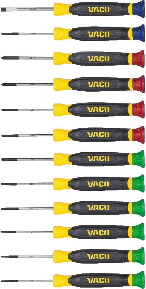 VACO VAC7123 12Piece Precision Screwdriver Set, Phillips