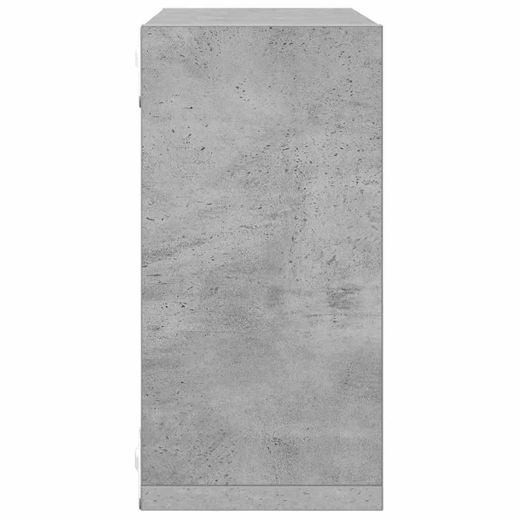 Set di 6 scaffali a cubo, in legno grigio cemento, 30 x 15 x 30 cm, mensole sospese, per soggiorno, camera da letto, cucina, per riporre e decorare, con spazio