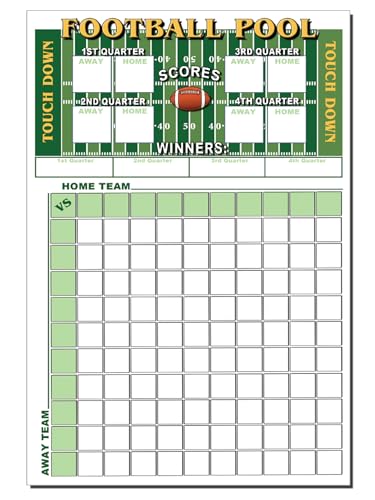 Reusable Erasable Large Super Squares Box Block Pool Poster | 100 Squares Reusable 22 x 34 | Office or Football Big Party Bowl Pool With Quarterly Breakout