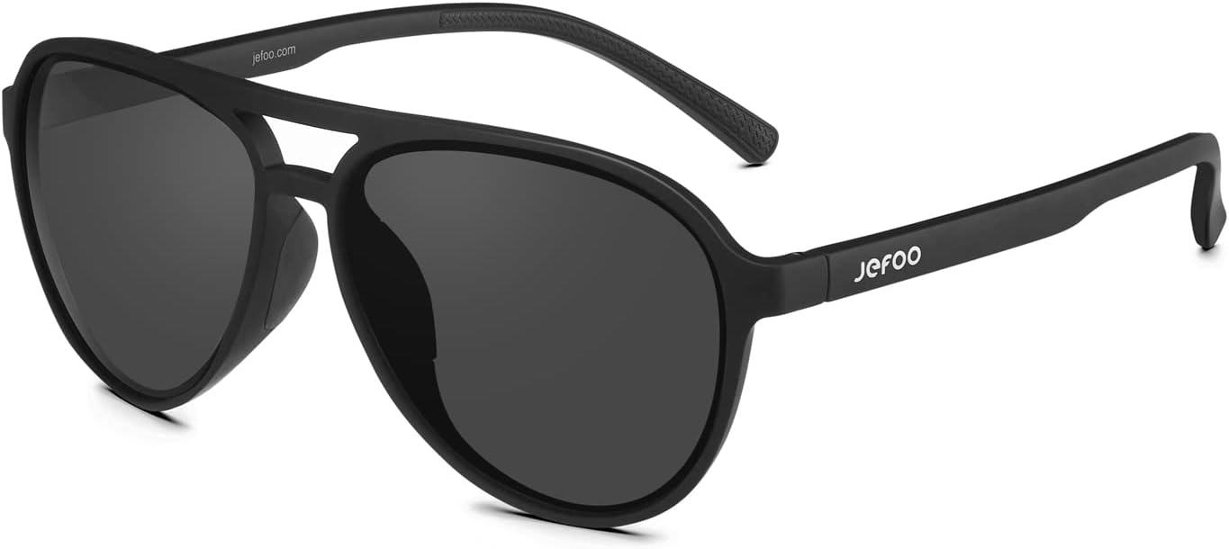 Jefoo Polarized Aviator Sunglasses for Women Men Retro Trendy Sports Sunglasses for Outdoor UV400 Protection