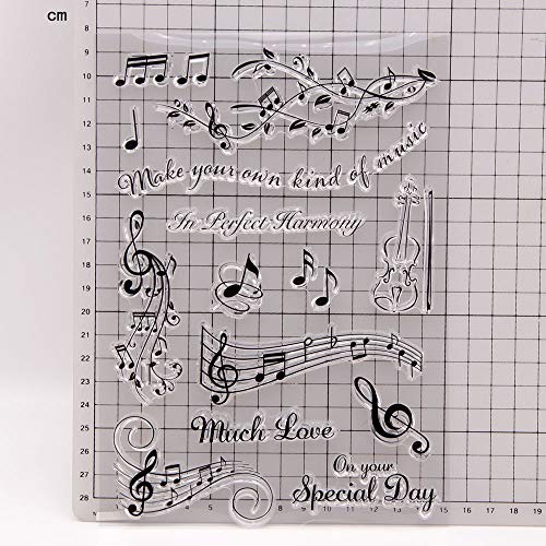 Make Your Own Music Perfect Harmony Much Love on Your Special Day Melody Music Rubber Stamps Clear Stamps for Christmas Card Making Decoration and DIY Scrapbooking Rubber Stamps for Crafts - Image 2
