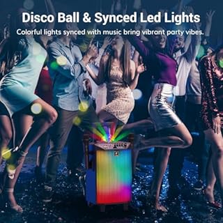 TONOR Wireless Karaoke Machine for Adults, PA System Portable Bluetooth Singing Speaker with 100ft Dual Wireless Microphones Microfono, Disco Ball for Home Karaoke, Party, Class and Church K20