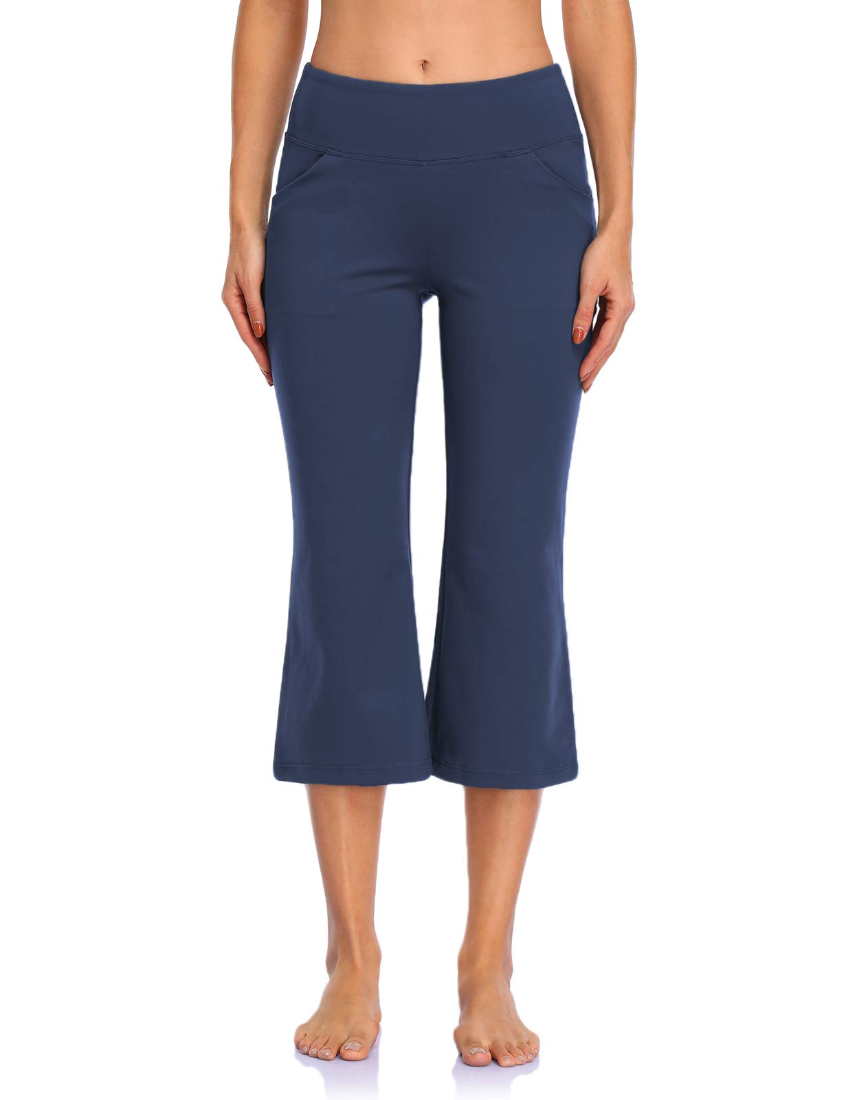 MOVE BEYOND Donna Pantaloni e Pinocchietti Bootleg da Yoga con 4 Tasche a Vita Alta Controllo di Pancia