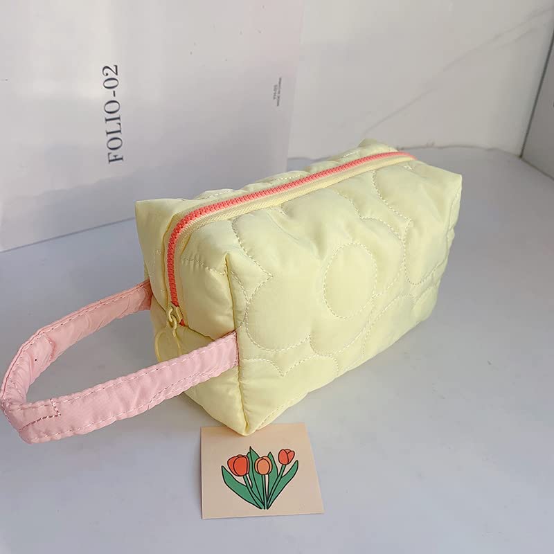 Miniatura 5 de Bolsa de maquillaje estética, pequeña bolsa de cosméticos para mujer, bolsa de maquillaje de viaje, bolsa de aseo (rosa)