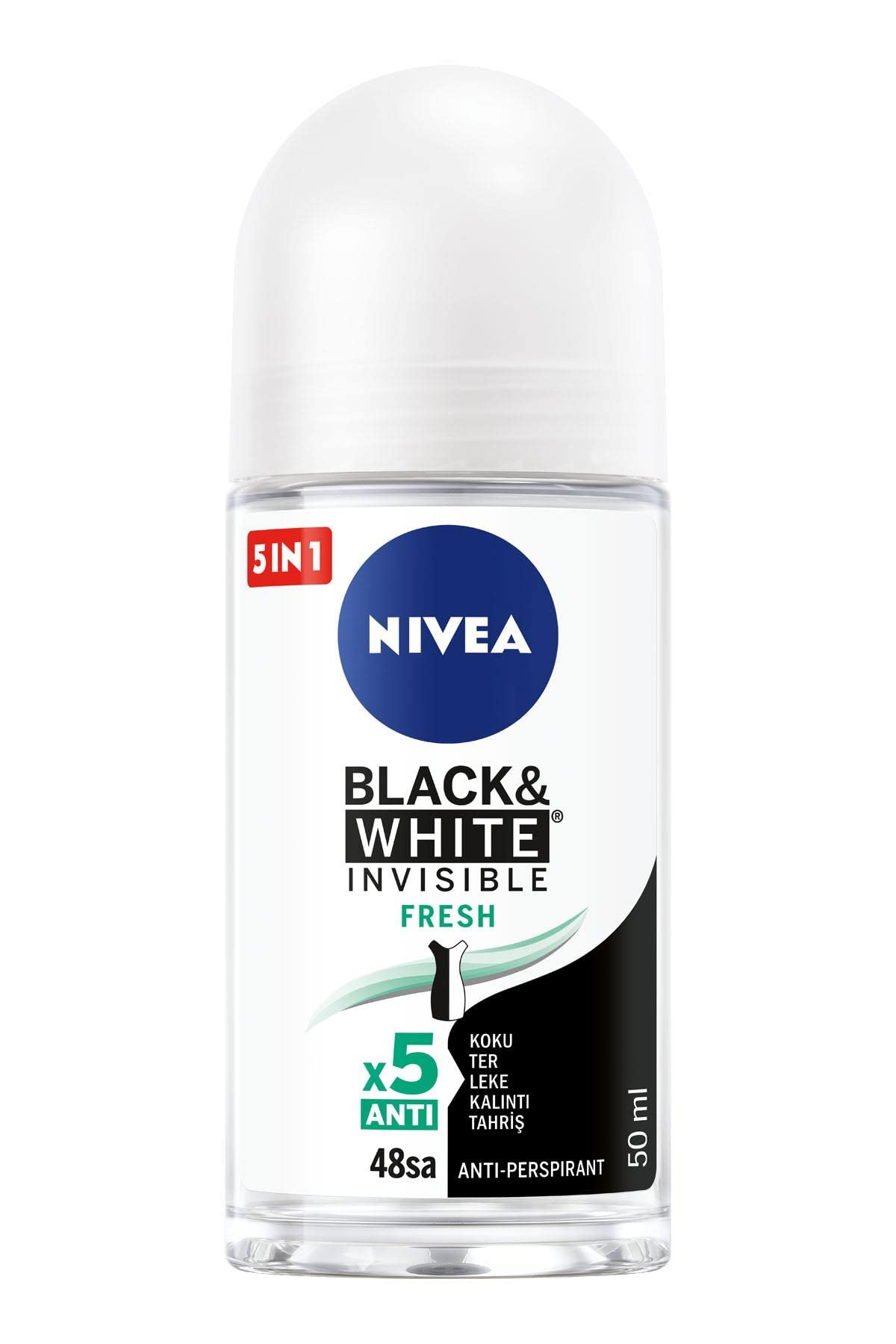 Nivea Kadın Roll On Deodorant Black&White Invisible Fresh 48 Saat Anti-perspirant Koruma 50ml