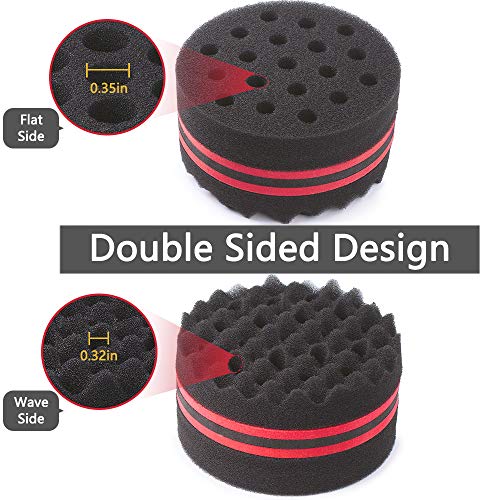 Worgate Small Hole Hair Sponge Brush For Twists Dreads Natural Hair Afro Curl Barber 2 Pcs #TOP4