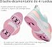 Imagen de ANEFUN Niños Niñas Zapatos con Ruedas Patines Niños Patines Zapatos con 4 Ruedas Extraíbles