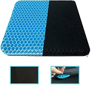Gel Seat Cushion, Double Thick Egg Seat Cushion, Breathable Lumbar Support Chair Cushion with Non Slip Cover Double Thick for Home Office Chair Car Wheelchair Office