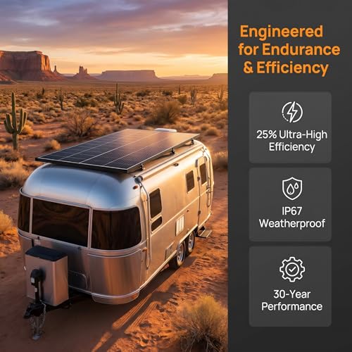 Image of 200W Bifacial Solar Panel, N-Type 16BB Monocrystalline Solar Panel, 25% High Efficiency, IP65 Waterproof, for RV Home Boat Marine Off-Grid Solar System