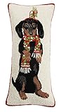 Mary Lake Thompson Dachshund with Scarf Hook, 12x26 Holiday Pillow
