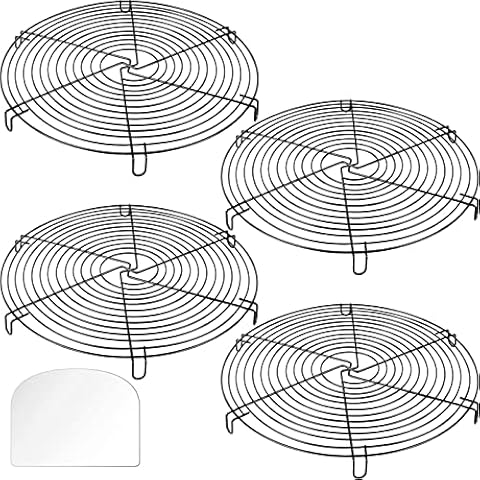 WUWEOT 4er 30cm Kuchengitter Abkühlgitter Rund Metall Kuchen Kühlgitter Cover