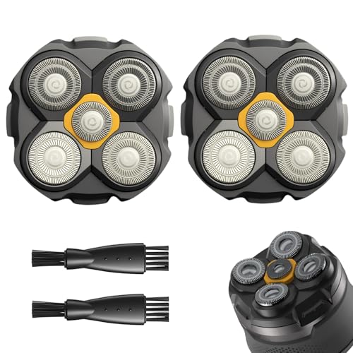 Replacement Heads Compatible with Microtouch Titanium Head Shaver,2 Pack 5 Floating Blade Shaver Head Compatible with Microtouch Solo Replacement Heads,with Clean Brush.