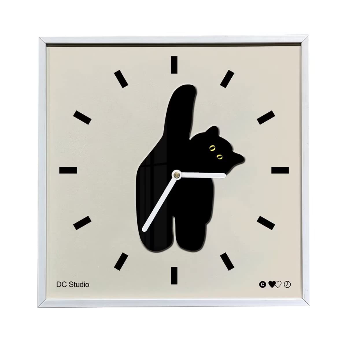 Amazon.co.jp: Zoezoe 掛け時計 黒猫 四角形 ねこ 壁掛け時計