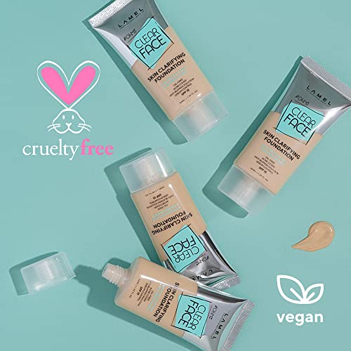 Image of Lamel- Oh My Clear Face Foundation- №401-Soft Beige |Acne Coverage - SPF-Enhanced | Salicylic Acid & Tea Tree Extract | Dewy & Flawless Finish | Sensitive Skin Care |Organic & Oil-Free | 40 ml