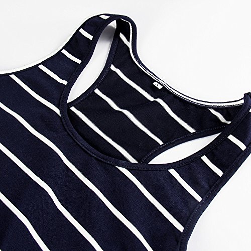 Image of Roselux Women Sleeveless Scoop Neck Striped Maxi Sundresses Loose Racerback Long Dress