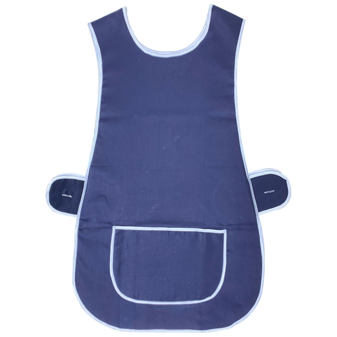 Bitaly Women's Nevy Blue Universal Colour Tabard Apron Overall Kitchen Catering Cleaning Bar Pocket ) Xxl