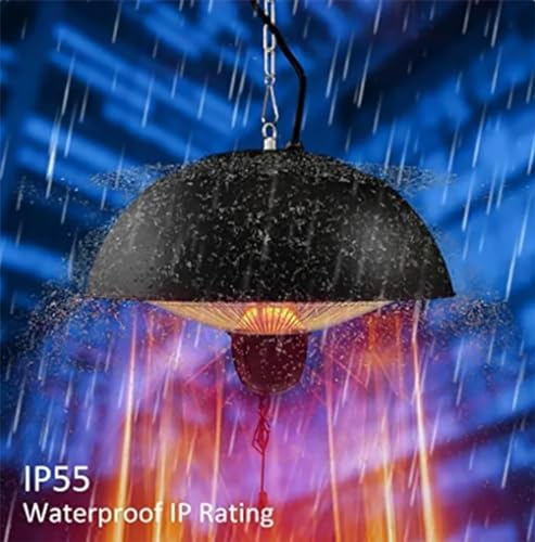 HSRG Hängender Terrassenheizer, 1500 W Elektrischer Außen-/Innen-Terrassenheizer Mit Verstellbarer Kette, Infrarot-Terrassenheizer Mit 3 Einstellbaren Modi, Für Hausgarten-Pavillon – Bild 6