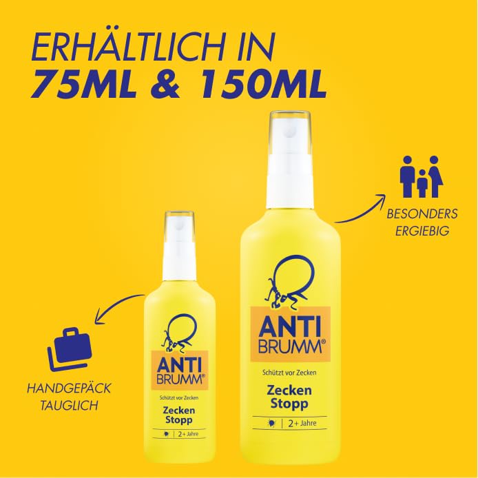 Anti Brumm Zecken Stopp Pumpspray, 75 ml: Repellent für den zuverlässigen Zeckenschutz, Zeckenspray mit Icaridin und Citriodiol