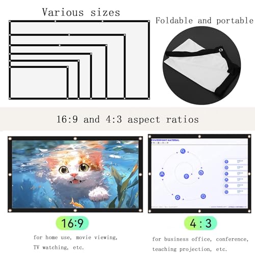 Pantalla de proyector plegable 200 pulgadas 16:9 miniatura 4