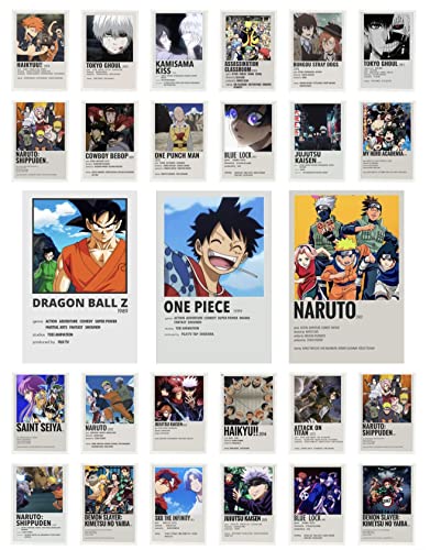 Image of Anime Wall Collage Kit 50 PCS A6 4x6 Inch Posters for Wall | One Piece Naruto Theme Room Decor | Home Decor & Room Decor Items | Room Decoration Items for Bedroom | Stickers Set