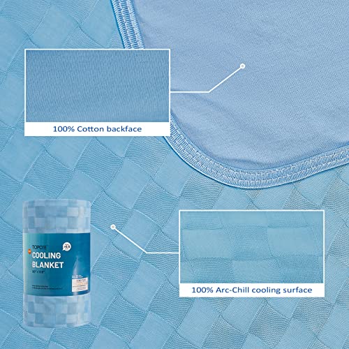 Image of Topcee Cooling Blanket, Summer Cooling Blankets for Hot Sleepers, Arc-Chill Q-Max>0.5 Cool Fiber, Oeko-TEX 100% Certified, Soft, Breathable, Double-Side Bed Throw,Keep Cool for Adults Kids 90 inchx108 inch