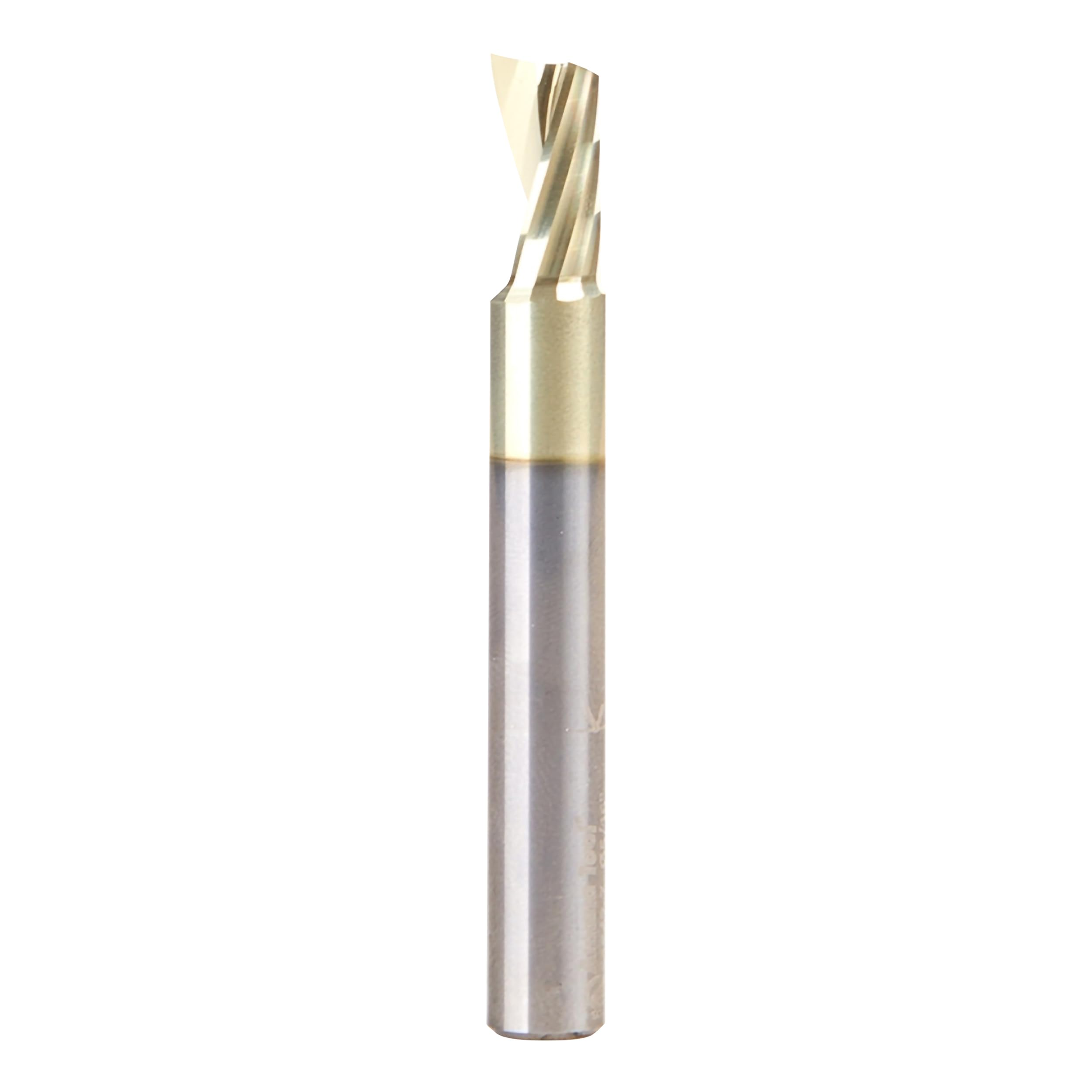 Amana Tool 51642-Z CNC SC Spiral O Single Flute Aluminum Cutting 5/16 D x 9/16 CH x 5/16 SHK x 2-1/2 Inch Long Up-Cut ZrN Coated Router Bit with Mirror Finish — image 1
