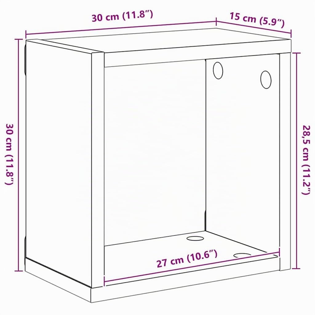 vidaXL Wandschappen kubus 6 st 30x15x30 cm wit