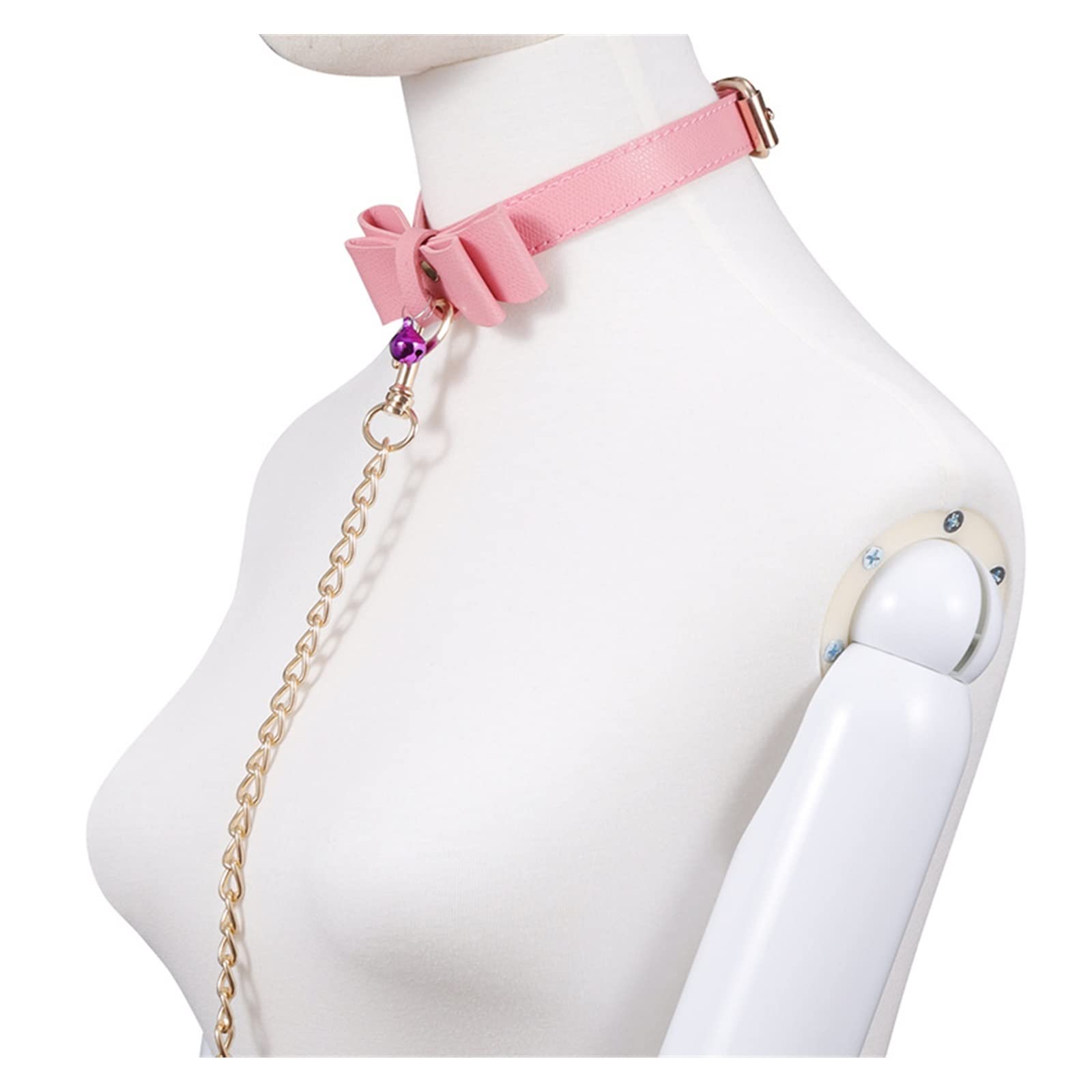 Leather BDSM Collar With Large Bondage Ring - View #6