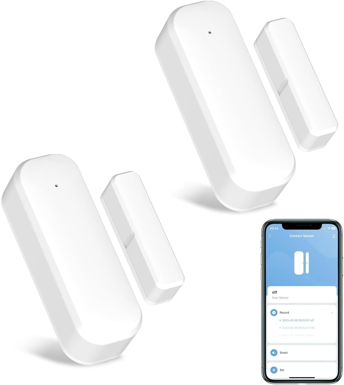 2-Pack Smart Door and Window Sensor,...