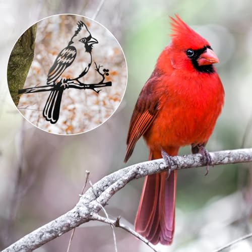 Metal-Bird-Christmas-Cardinal-Garden-DecorTree-Decor-Outdoor-Metal-Wall-Art-LargeCardinal-Gifts-Figurine-Unique-Yard-ArtGarden-Silhouette-Garden-Sculptures-and-Yard-Art Metal Bird Christmas Cardinal Garden DecorTree Decor Outdoor Metal Wall Art LargeCardinal Gifts Figurine Unique Yard ArtGarden Silhouette Garden Sculptures and Yard Art