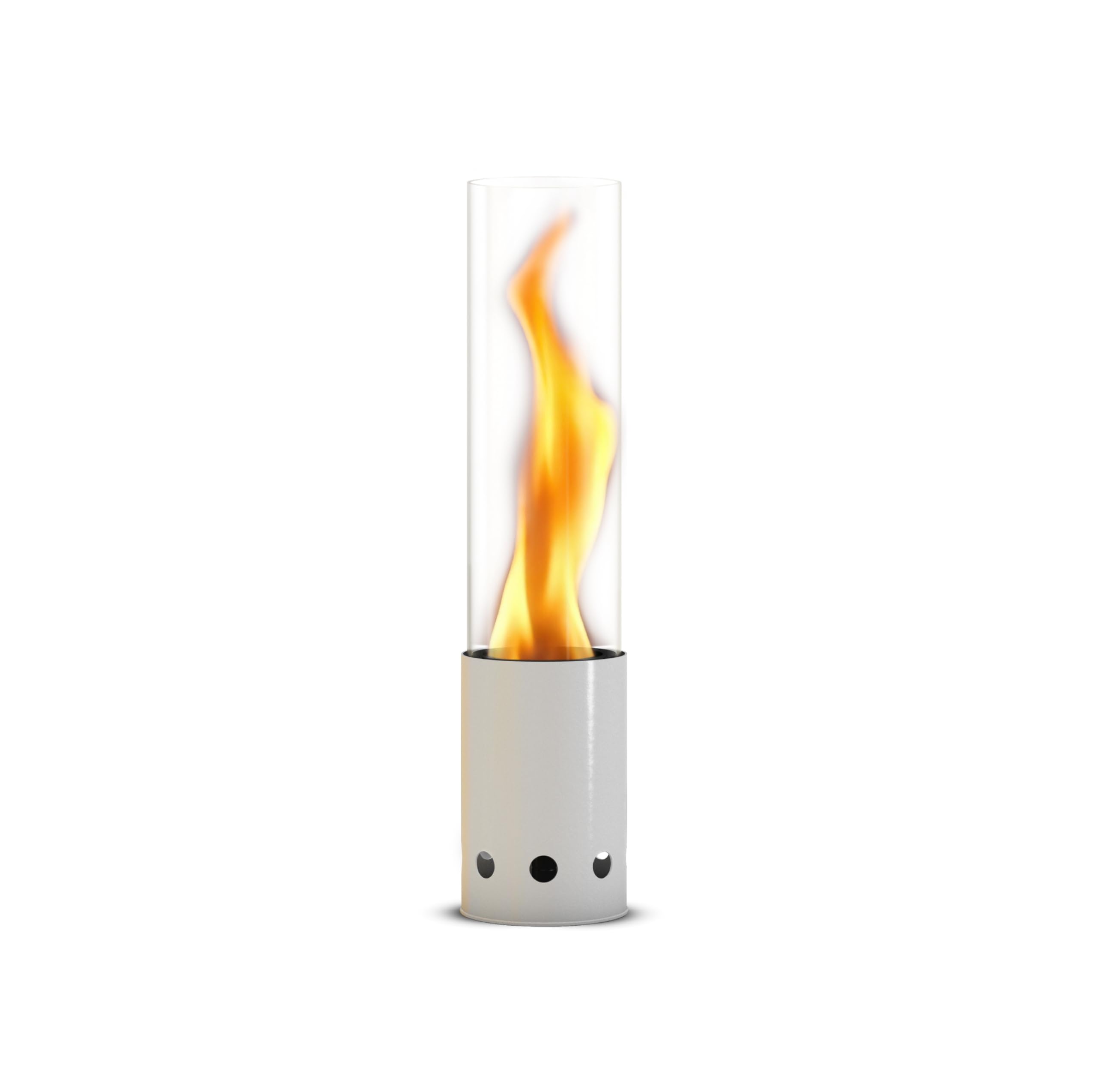 GARDENFLARE Chimenea de mesa para exterior – Hoguera sin humo de acero inoxidable y tubo de fuego para balcón y terraza – Decoración de jardín de alta calidad, vela inextinguible con funcionamiento de