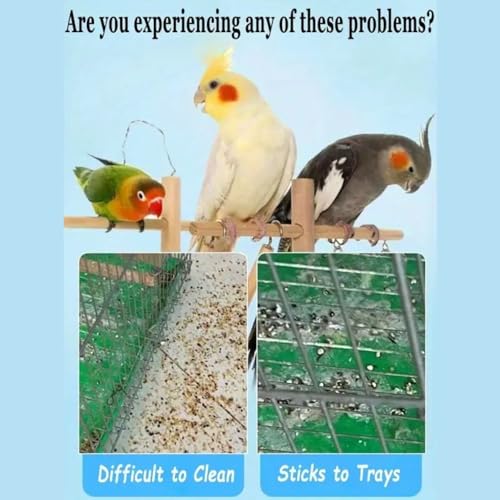 Image of VAYINATO 50 Pcs(60 * 40 Cm) Disposable Cage Tray Liners - Transparent Waterproof Liner Covers for Pet Cages | Leak-Proof, Hygienic, Easy Clean Liners for Birds, Rabbits, Hamsters, Guinea Pigs