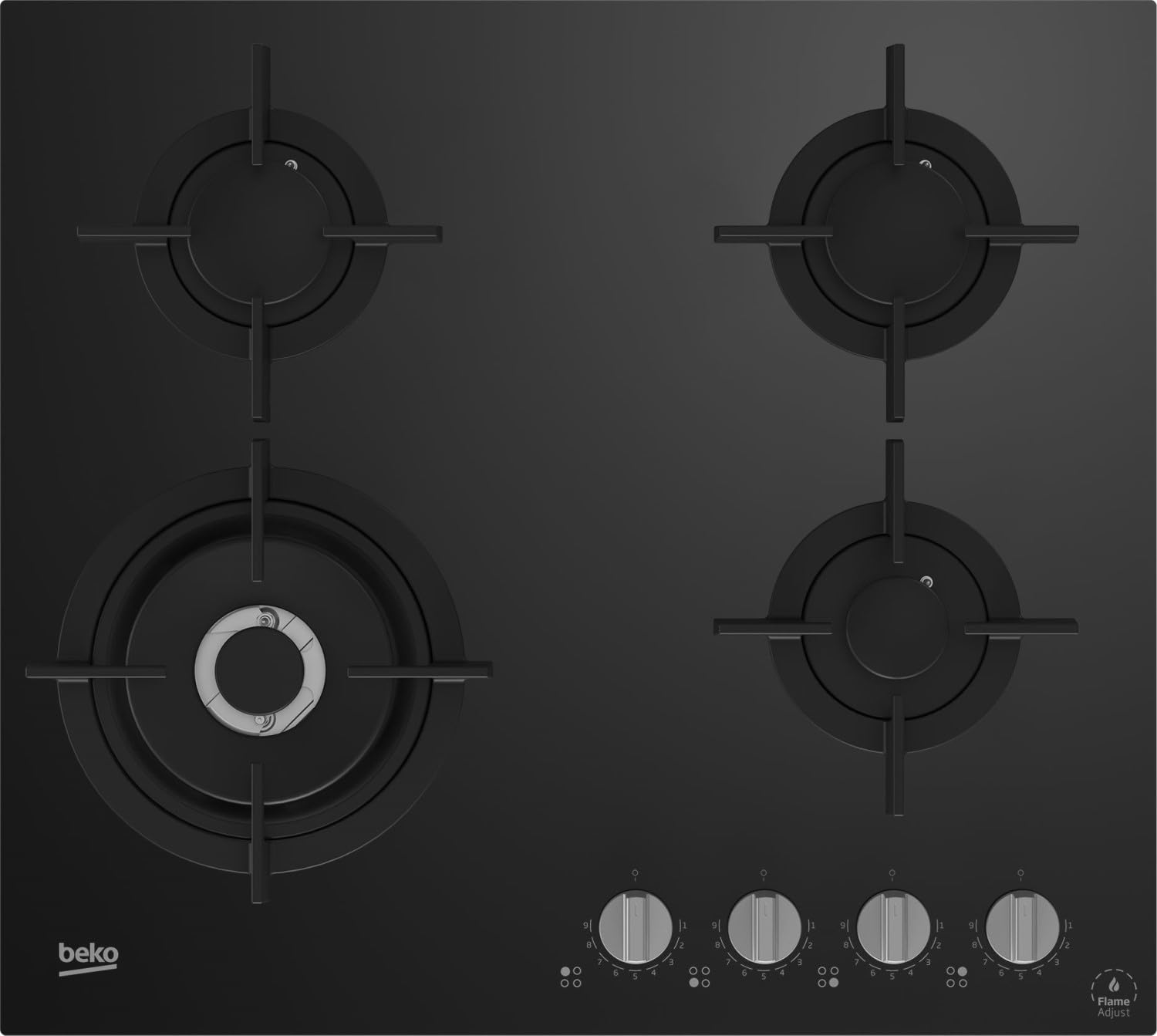 Beko HILW64322S Plaque Noir Intégré 60 cm Gaz 4 Zone(s)