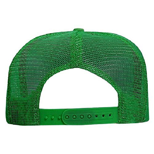 OTTO Polyester Foam Front 5 Panel High Crown Mesh Back Trucker Hat - Kelly - Thumbnail 4