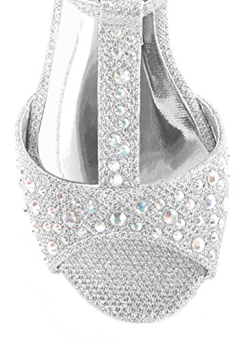 Image of Olivia K Girls Glitter and Rhinestone Open Toe Wedge Heel (Toddler /Little Girl)