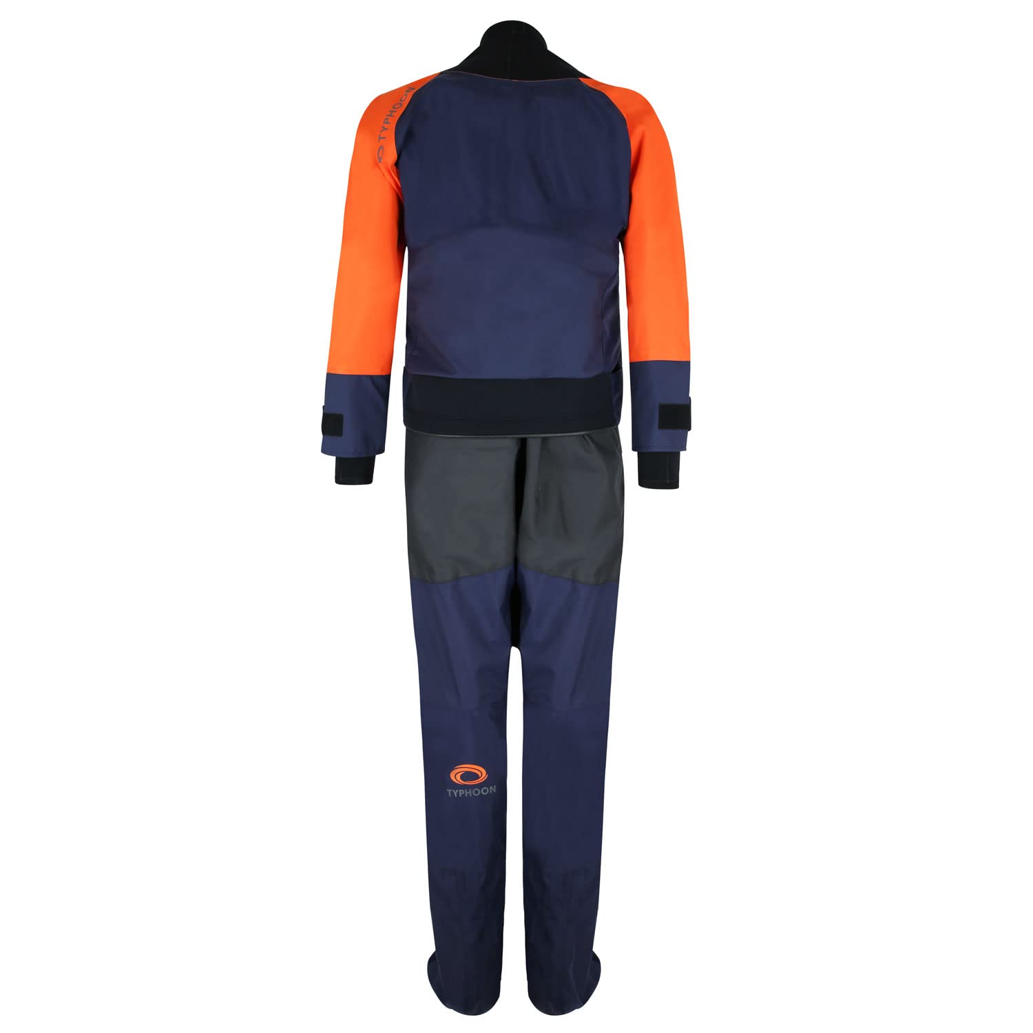 Typhoon Traje seco Hendra Hinge Zip Drysuit Traje Dry y Forro Polar - Naranja Azul Navy - Tirantes internos Transpirables y cómodos